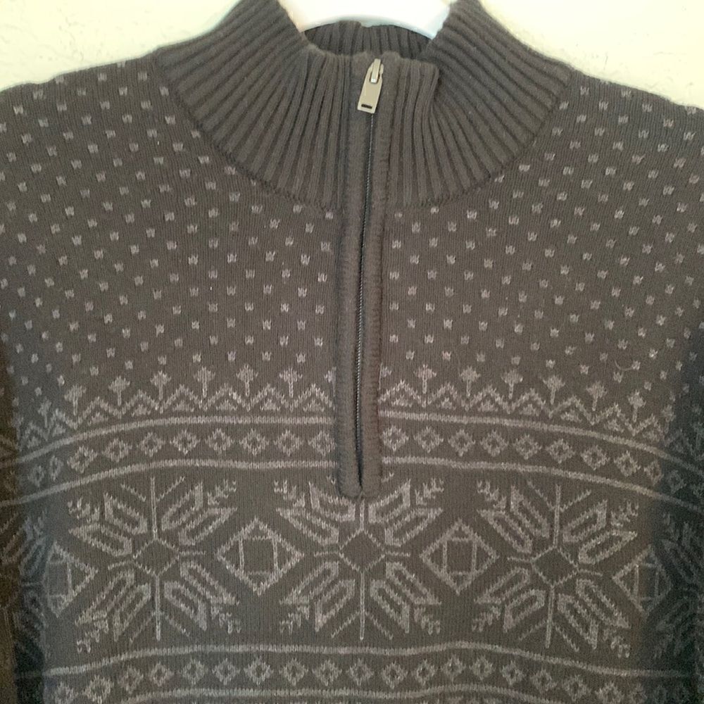 NORTHWEST Mens Fair Isle Mock Neck Sweater Size2XL